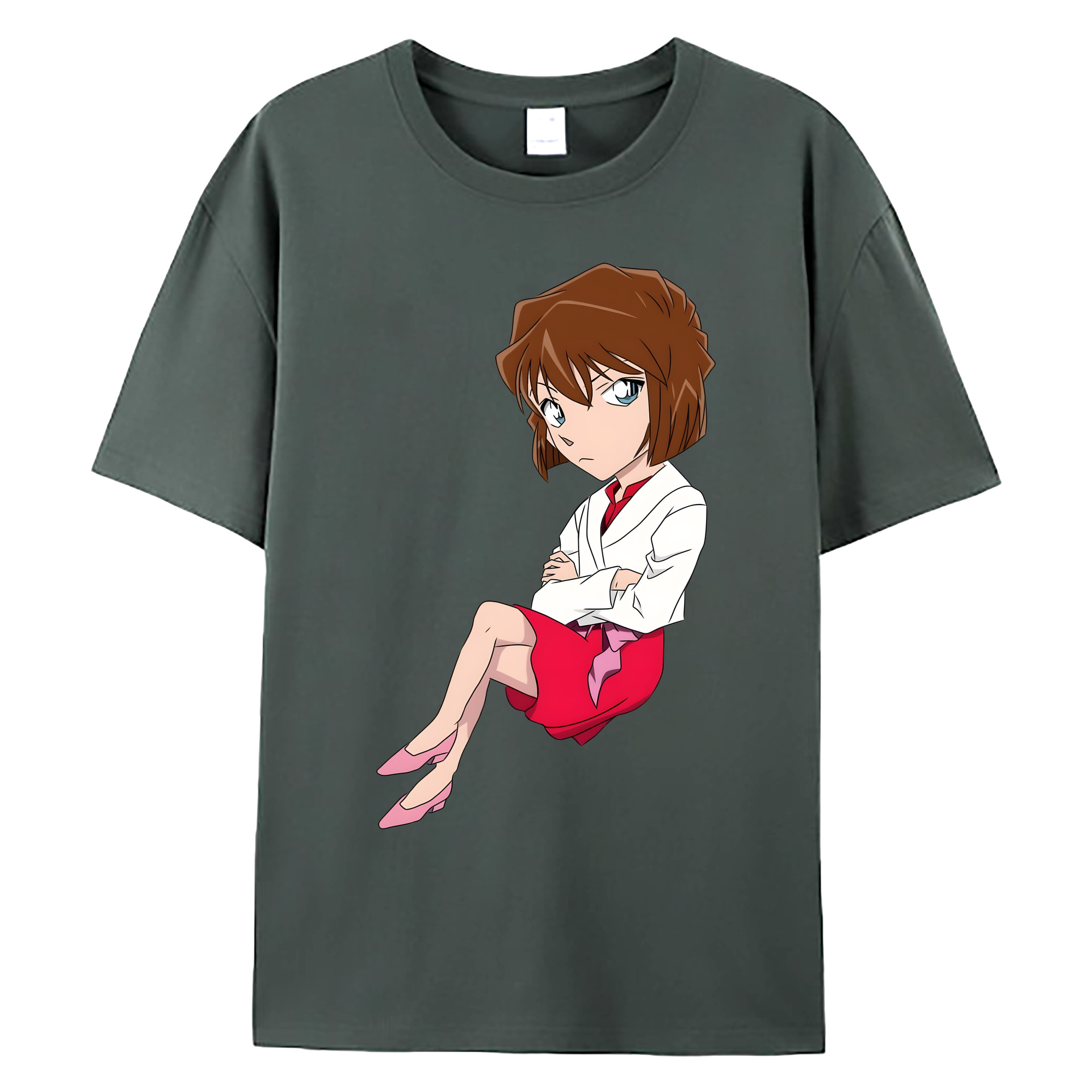 （画像用） 名探偵コナン 灰原 哀 はいばら あい Detective Conan Anita Hailey、Vi Graythorn Haibara Ai 綿100％ メンズ半袖Tシャツ｜肌触りやわらか＆通気性